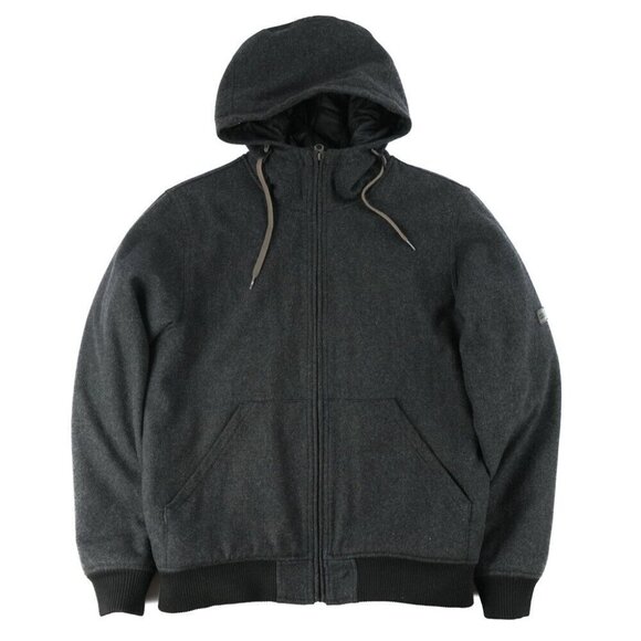 Billabong Other - Billabong Men Hooded Jacket Gray Full Zip Long Sleeve Pockets Logo Fleece Size L
